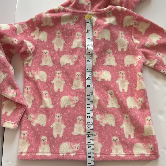 Gymboree girls fleece pink and white polar bear sweater jacket sweatshirt size 6 - Picture 4 of 8